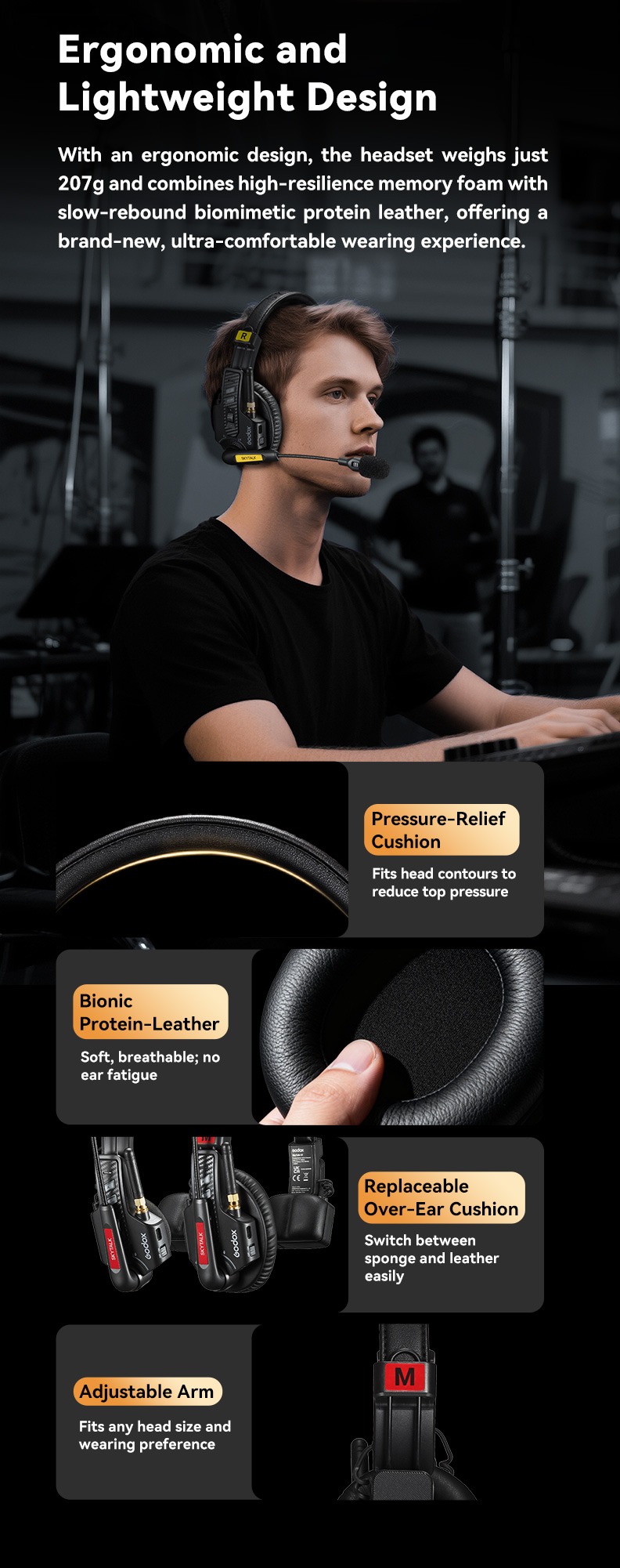 Godox SkyTalk R — Ergonomik ve hafif tasarım