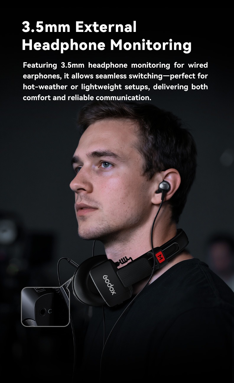 Godox SkyTalk R — 3,5 mm harici kulaklık izleme