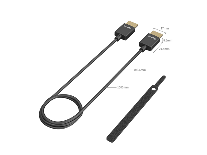 SMALLRIG Cavo Ultra Sottile Per HDMI 2.0 (da A Ad A) 100 Cm