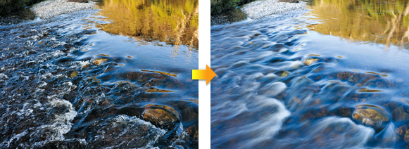 (Left) ND Filter OFF (Right) ND Filter ON